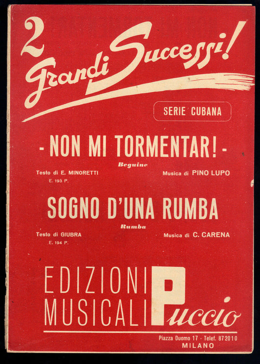 NON MI TORMENTAR (Minoretti-Lupo) - SOGNO DI UNA RUMBA (Giubra-Carena)# SPARTITO