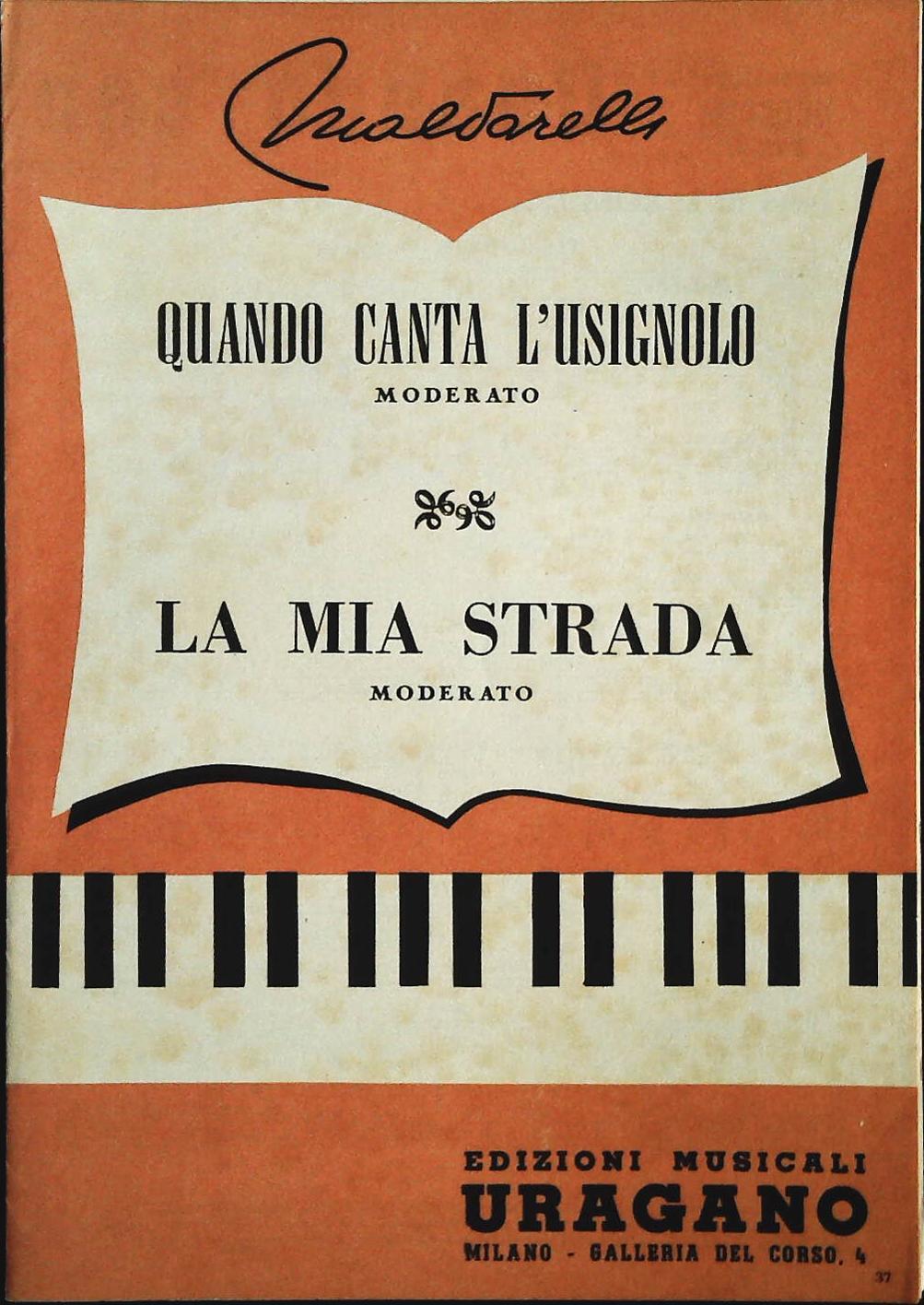 QUANDO CANTA L'USIGNOLO - LA MIA STRADA - SPARTITO-SHEET MUSIC