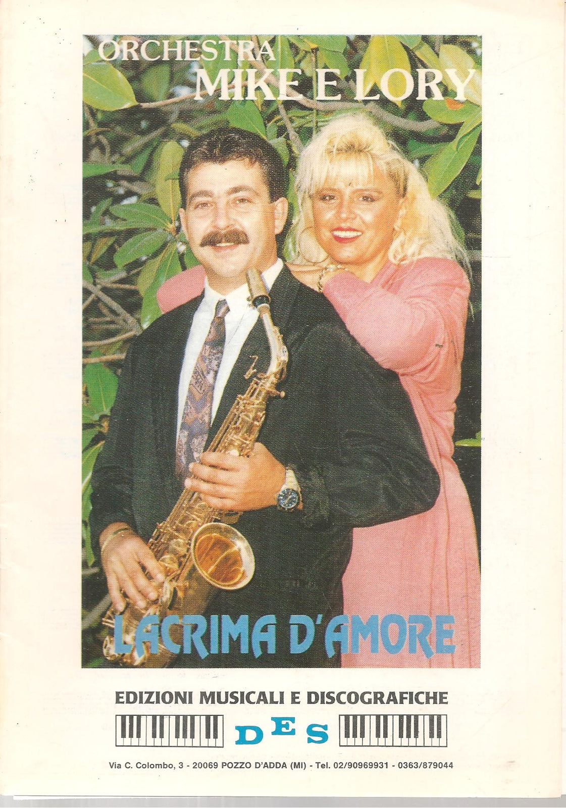 ORCHESTRA MIKE E LORY - LACRIMA D'AMORE E ALTRI SEI BRANI - SPARTITO-SHEET MUSIC