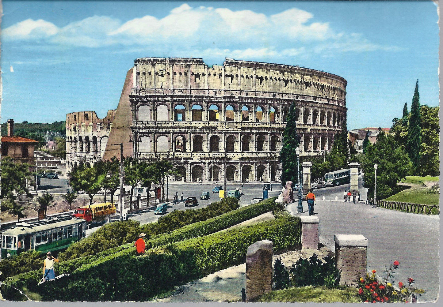 ROMA - COLOSSEO - V 1964 - FG - tram  animata