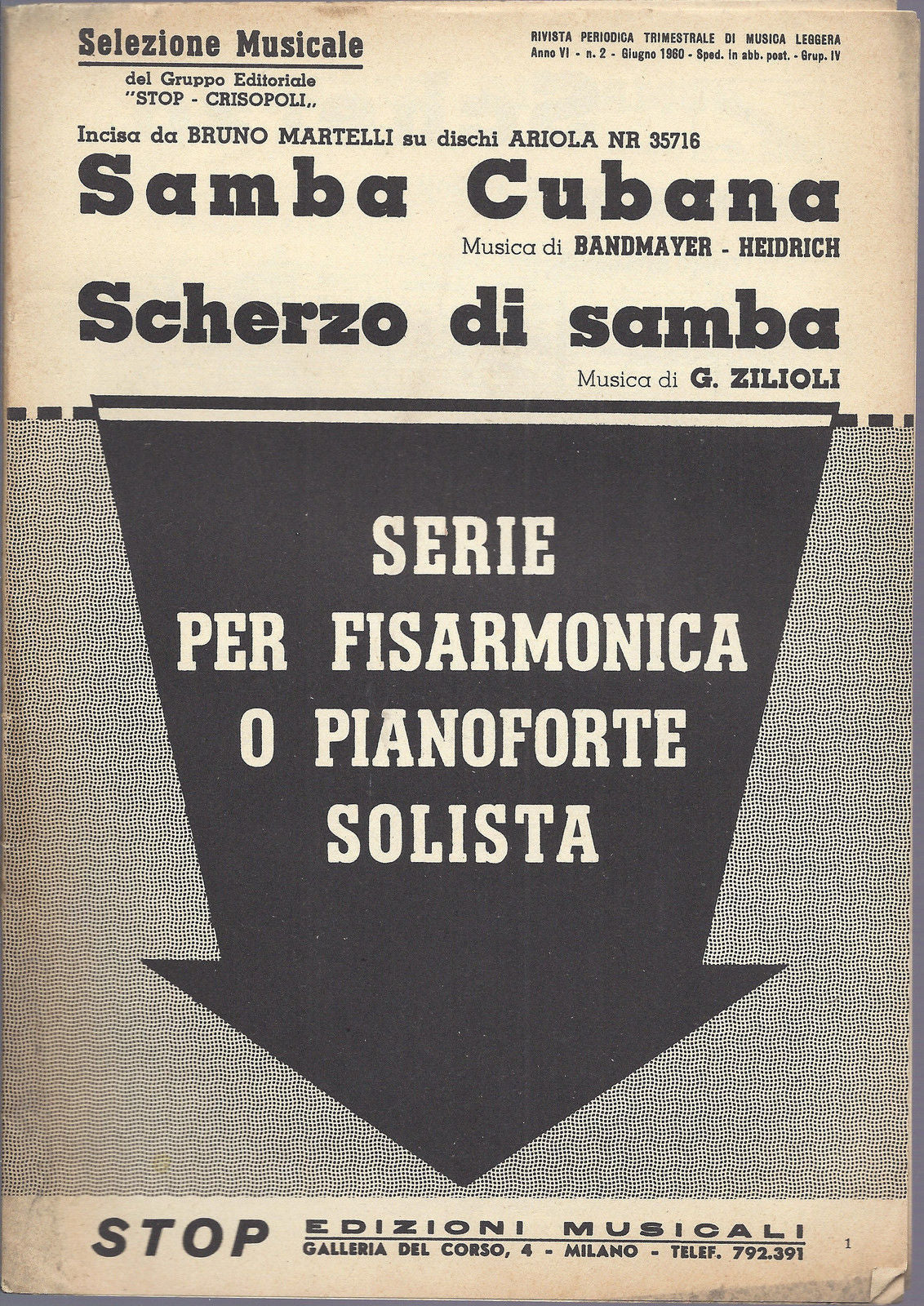 SAMBA CUBANA ( Brandimayer Heidrich )  SCHERZO DI SAMBA ( G Zilioli ) # SPARTITO