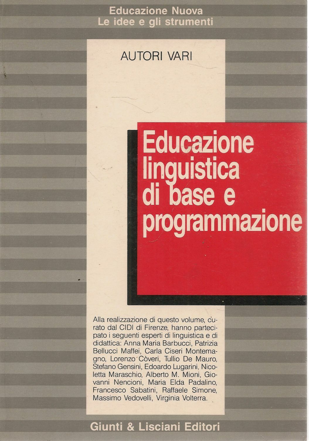 EDUCAZIONE LINGUISTICA DI BASE E PROGRAMMAZIONE