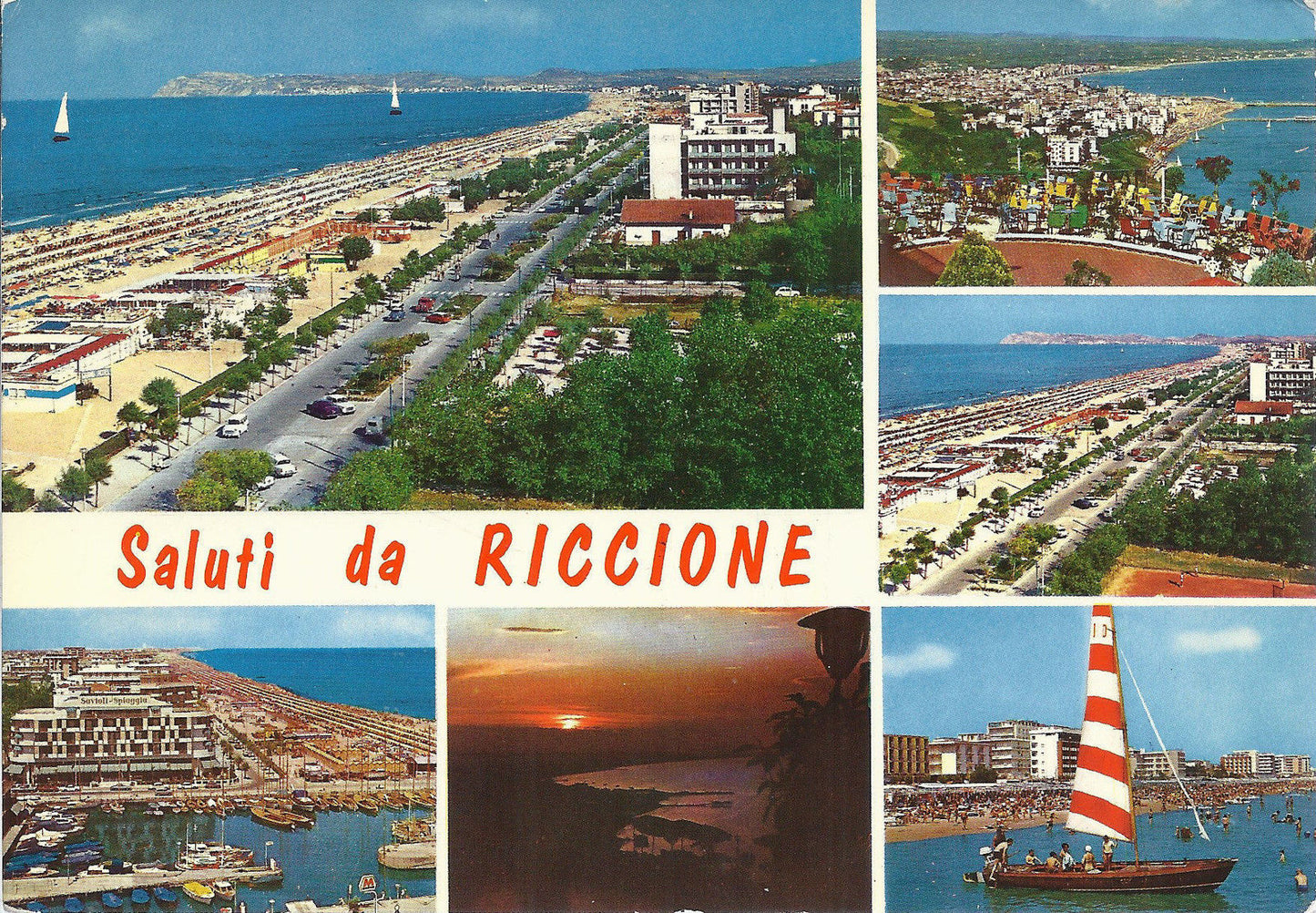 RICCIONE - SALUTI - 6 VEDUTE - V 1969 - FG