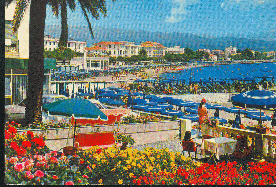 RIVIERA DEI FIORI - DIANO MARINA - PANORAMA SPIAGGIA V1980