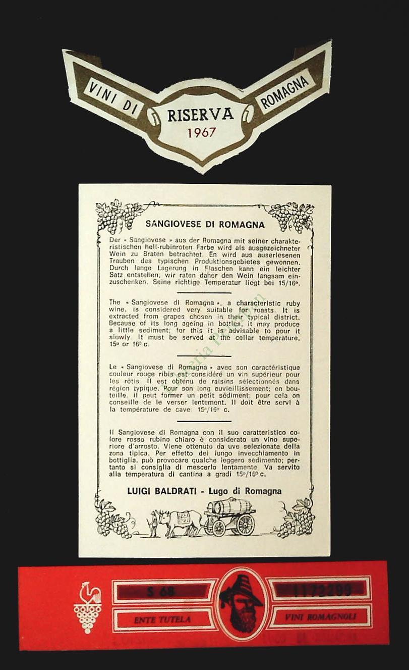 SANGIOVESE DI ROMAGNA - CASA VINICOLA LUIGI BALDRATI - ETICHETTA VINO