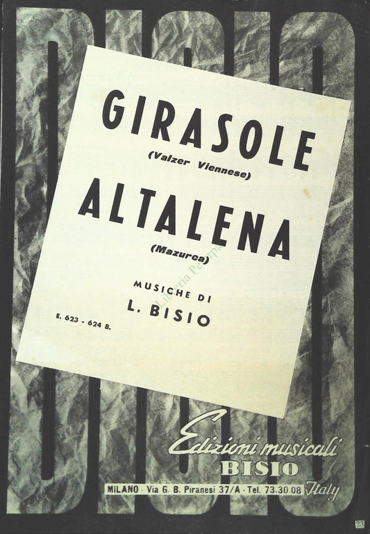 GIRASOLE- valzer viennese -ALTALENA.mazurca - SPARTITO-SHEET MUSIC