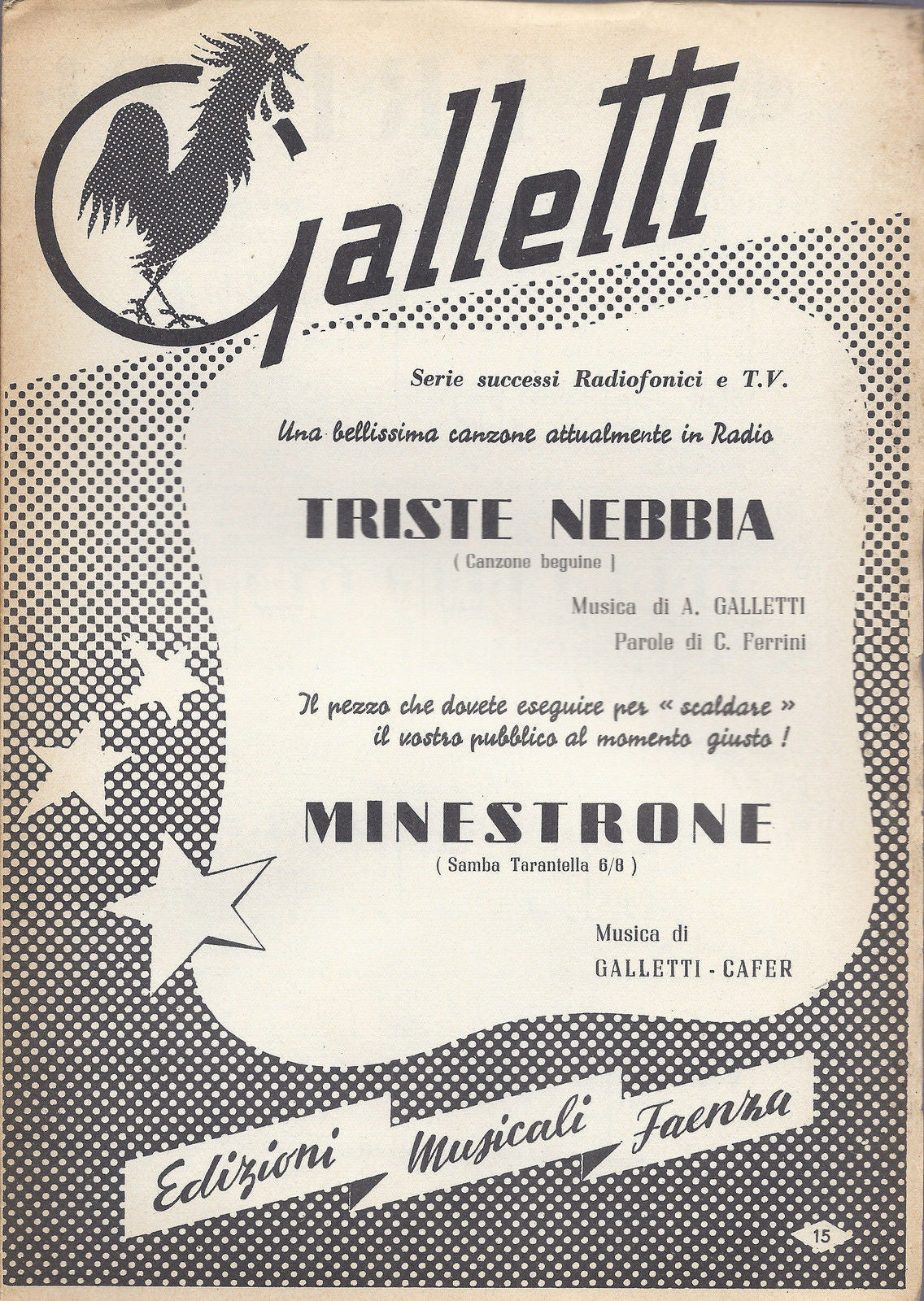 TRISTE NEBBIA  Ferrini - Galletti  --  MINESTRONE  Galletti, Cafer  #  SPARTITO