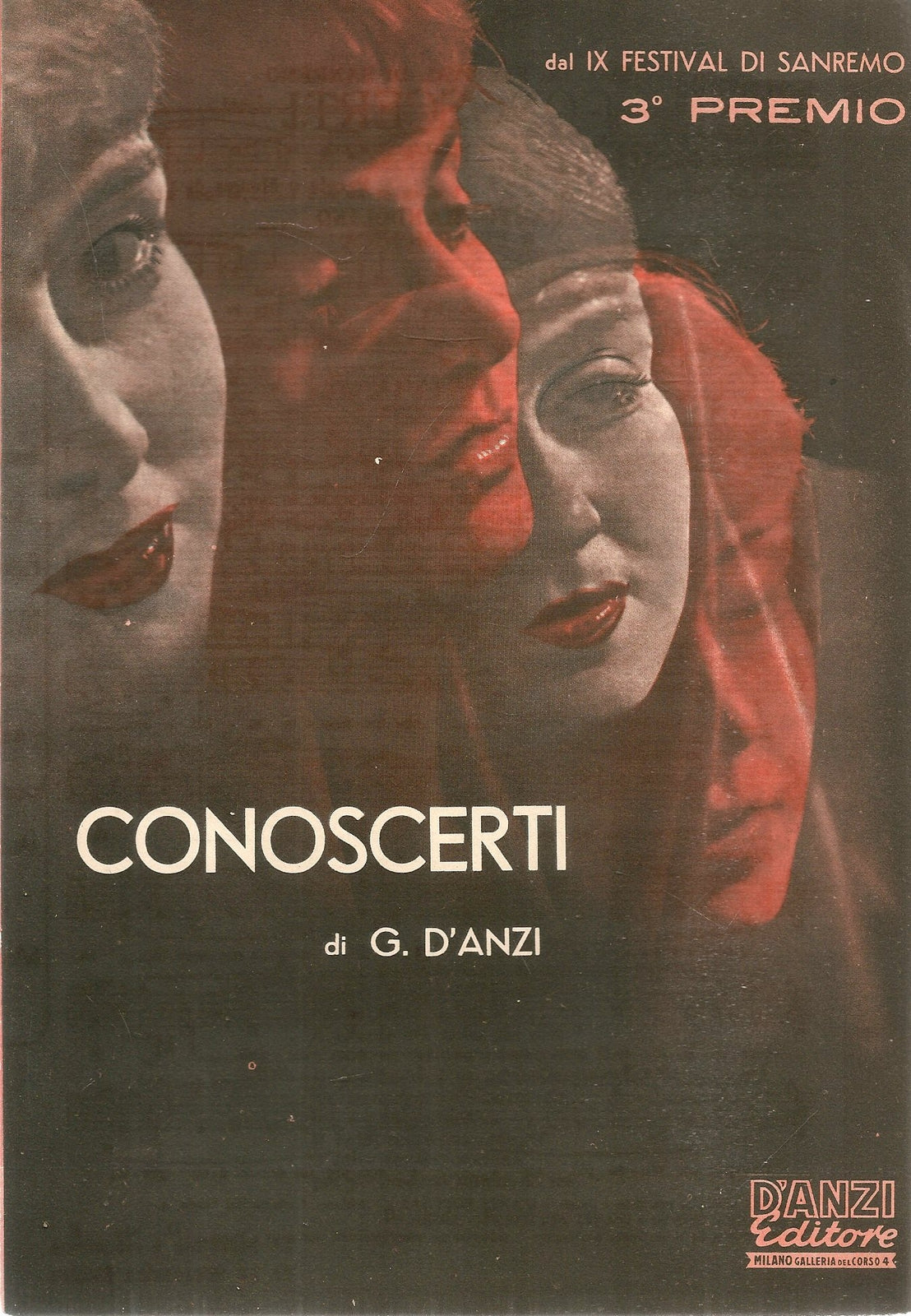 CONOSCERTI - G. D'ANZI - IX FESTIVAL SANREMO - SPARTITO-SHEET MUSIC