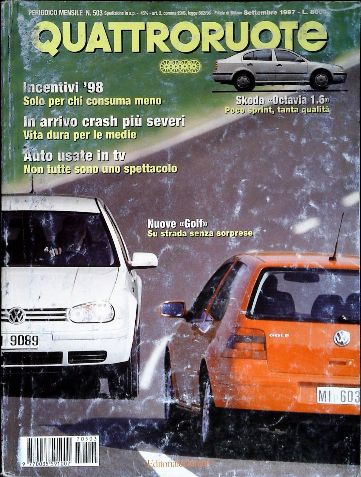 QUATTRORUOTE N. 503 - SETTEMBRE 1997 - NUOVE GOLF - OCATAVIA 1.6