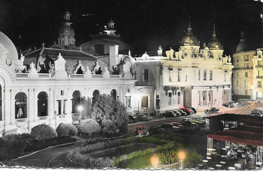 MONTECARLO - CASINO' - NOTTURNO - ACQUARELLATA - V1958