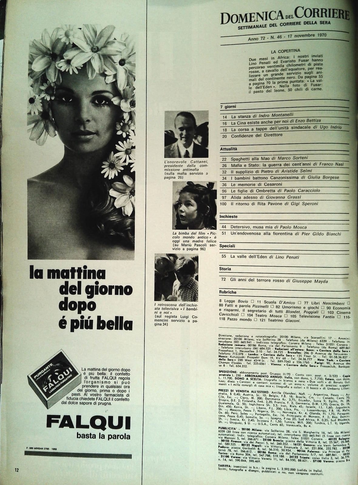 DOMENICA DEL CORRIERE 17 MOVEMBRE 1970 - LE BELVE VISTE DA VICINO