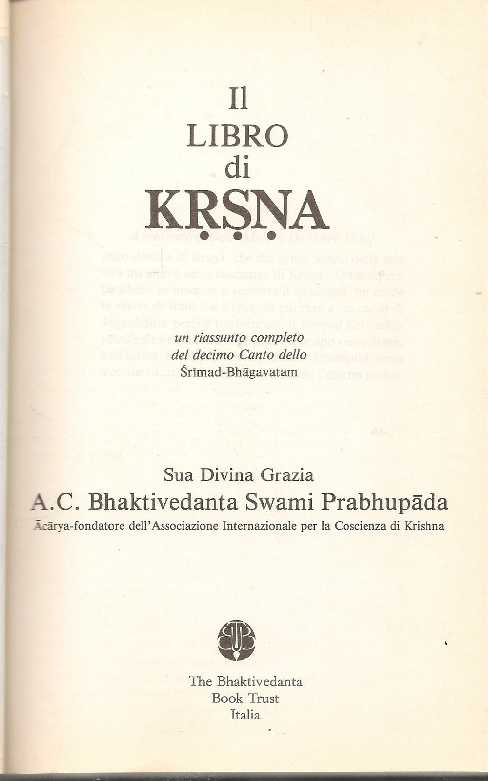 IL LIBRO DI KRSNA - I GRANDI CLASSICI DELL'INDIA