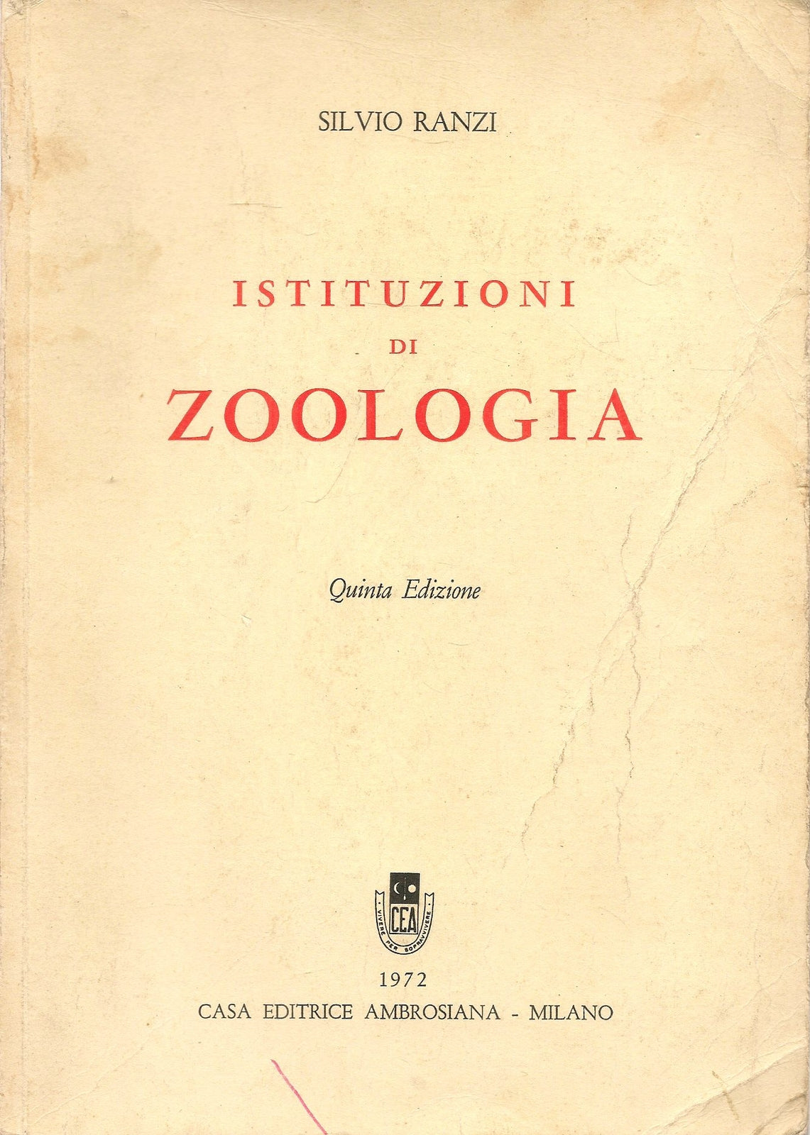 ISTITUZIONI DI ZOOLOGIA - SILVIO RANZI
