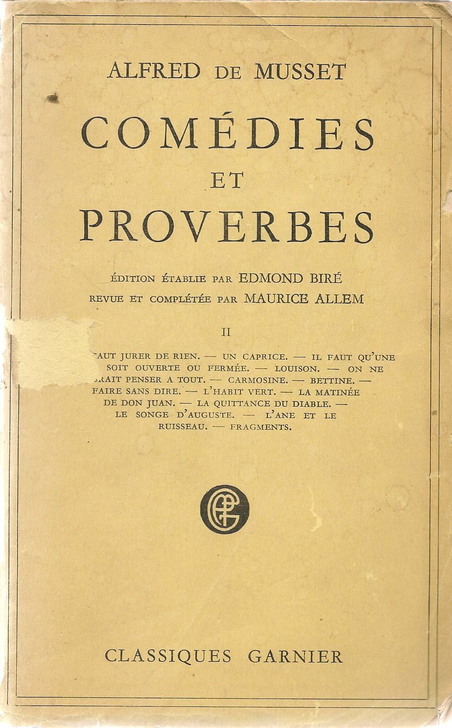 COMEDIES ET PROVERES - ALFRED DE MUSSET - TOMO SECONDO