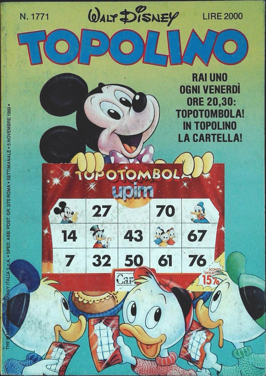 TOPOLINO N. 1771 - 5 NOVEMBRE 1989