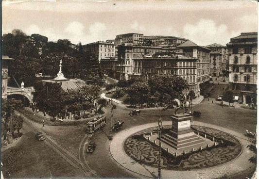 GENOVA - PIAZZA CORVETTO - V1946 - TRAM