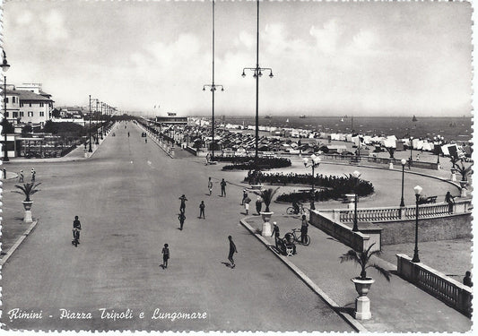 RIMINI - PIAZZA TRIPOLI E LUNGOMARE - V 1955 - FG