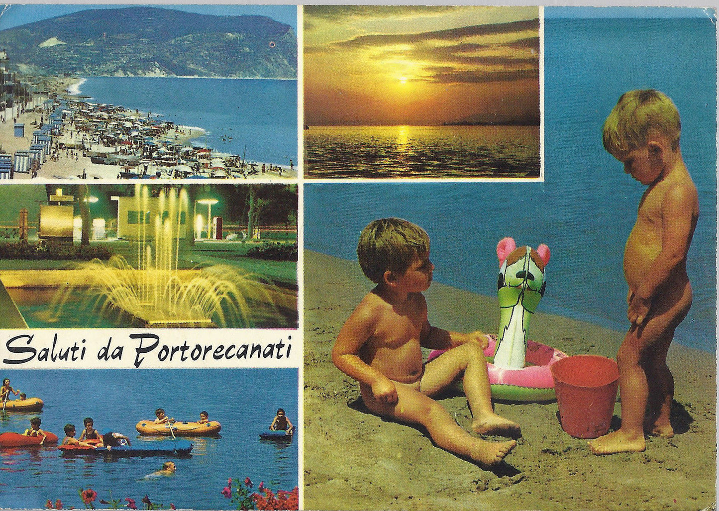 PORTO RECANATI - SALUTI - 4 VEDUTE - V 1973 - FG