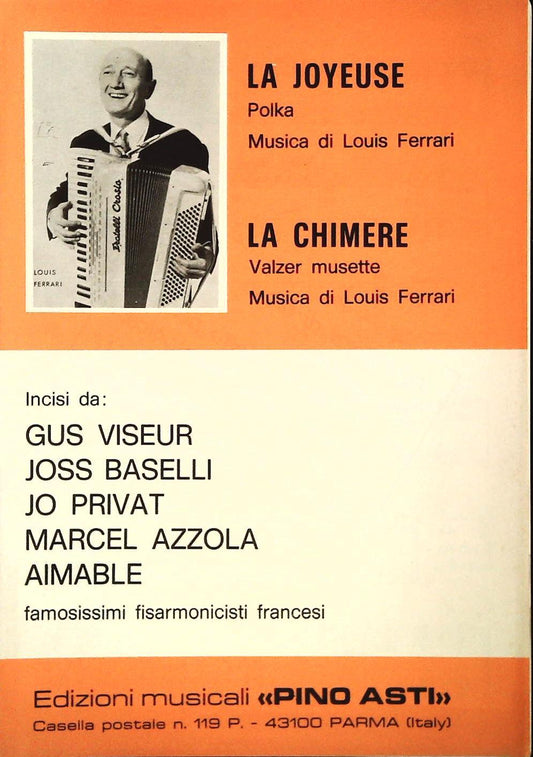 LOUIS FERRARI - LA JOYEUSE-LA CHIMNERE - SPARTITO-SHEET MUSIC