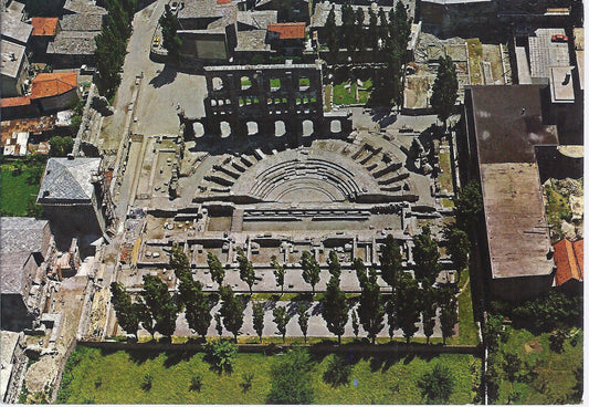 AOSTA - VEDUTA AEREA DELL'ANFITEATRO - V 1974 - FG