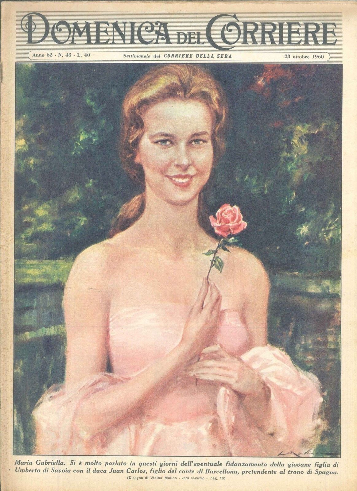 DOMENICA DEL CORRIERE N 43 - 23 OTTOBRE 1960 - ILL. WALTER MOLINO