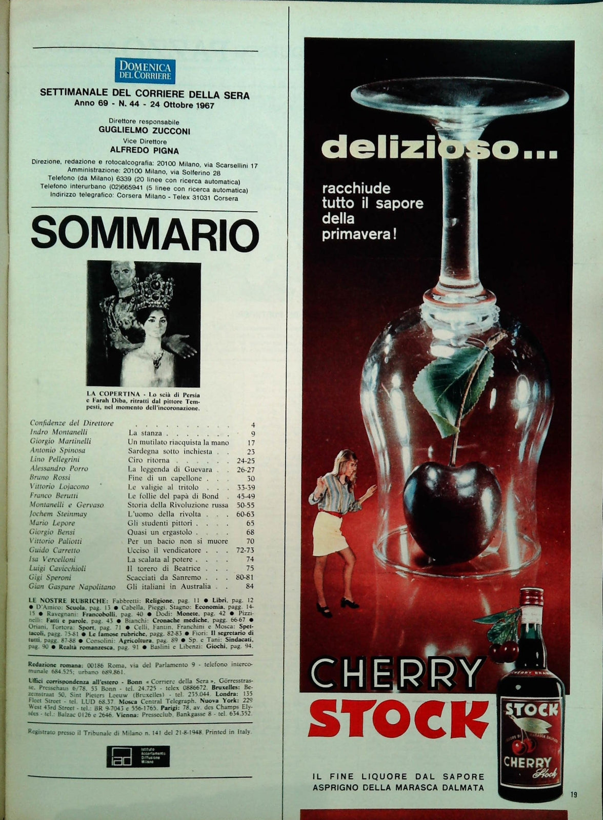 DOMENICA DEL CORRIERE 24 OTTOBRE 1967 - SCIA DI PERSIA - CHE GUEVARA
