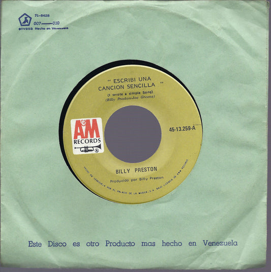 ESCRIBI UNA CANCION SENCILLA (I wrote a simple song)  OUTA-SPACE # BILLY PRESTON
