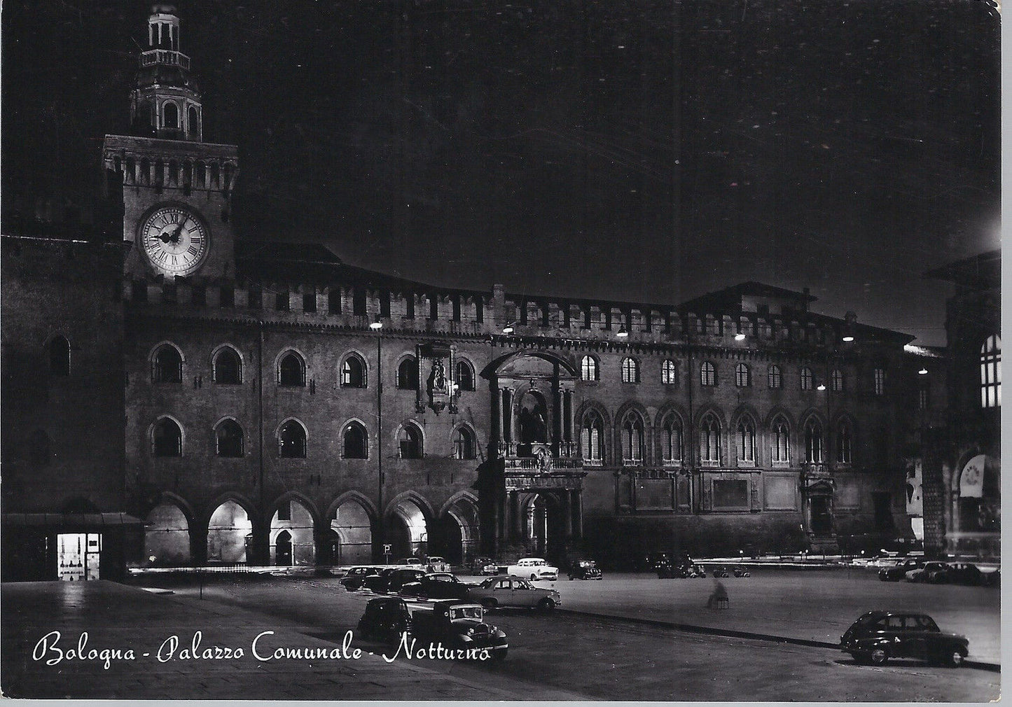 BOLOGNA - PALAZZO COMUNALE - NOTTURNO - V 1960 - FG