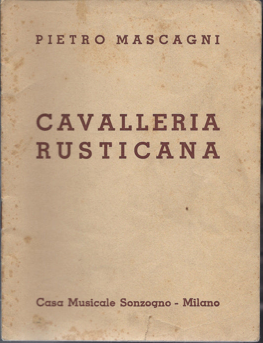 CAVALLERIA RUSTICANA = PIETRO MASCAGNI # LIBRETTO D'OPERA - 1951
