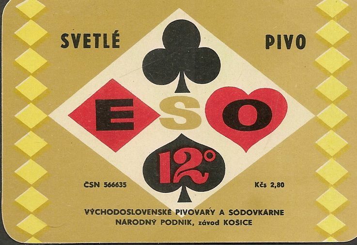 SVETLE PIVO ESO - VYCHODOSLOVENSKE PIVORARY - STAB. KOSICE - ETICHETTA BIRRA