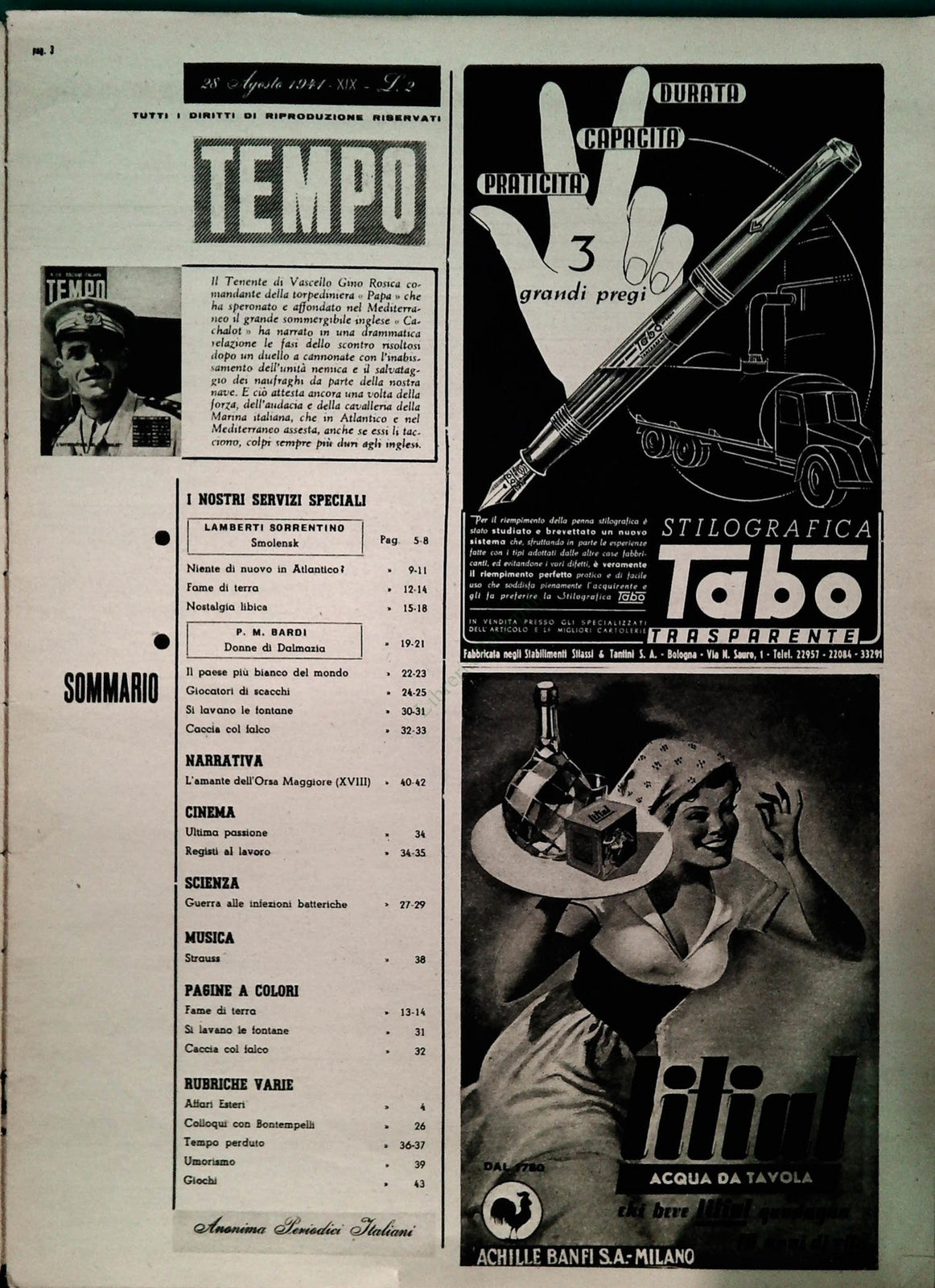 TEMPO N. 118 - 28 AGOSTO-4SETTEMBRE 1941 - SMOLENSK - DONNE DI DALMAZIA