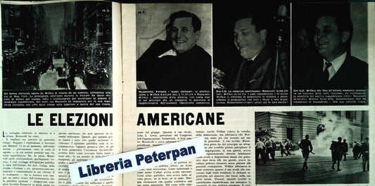 LE ELEZIONI AMERICANE - TEMPO NOVEMBRE 1940 - CLIPPING-RITAGLI DI GIORNALE