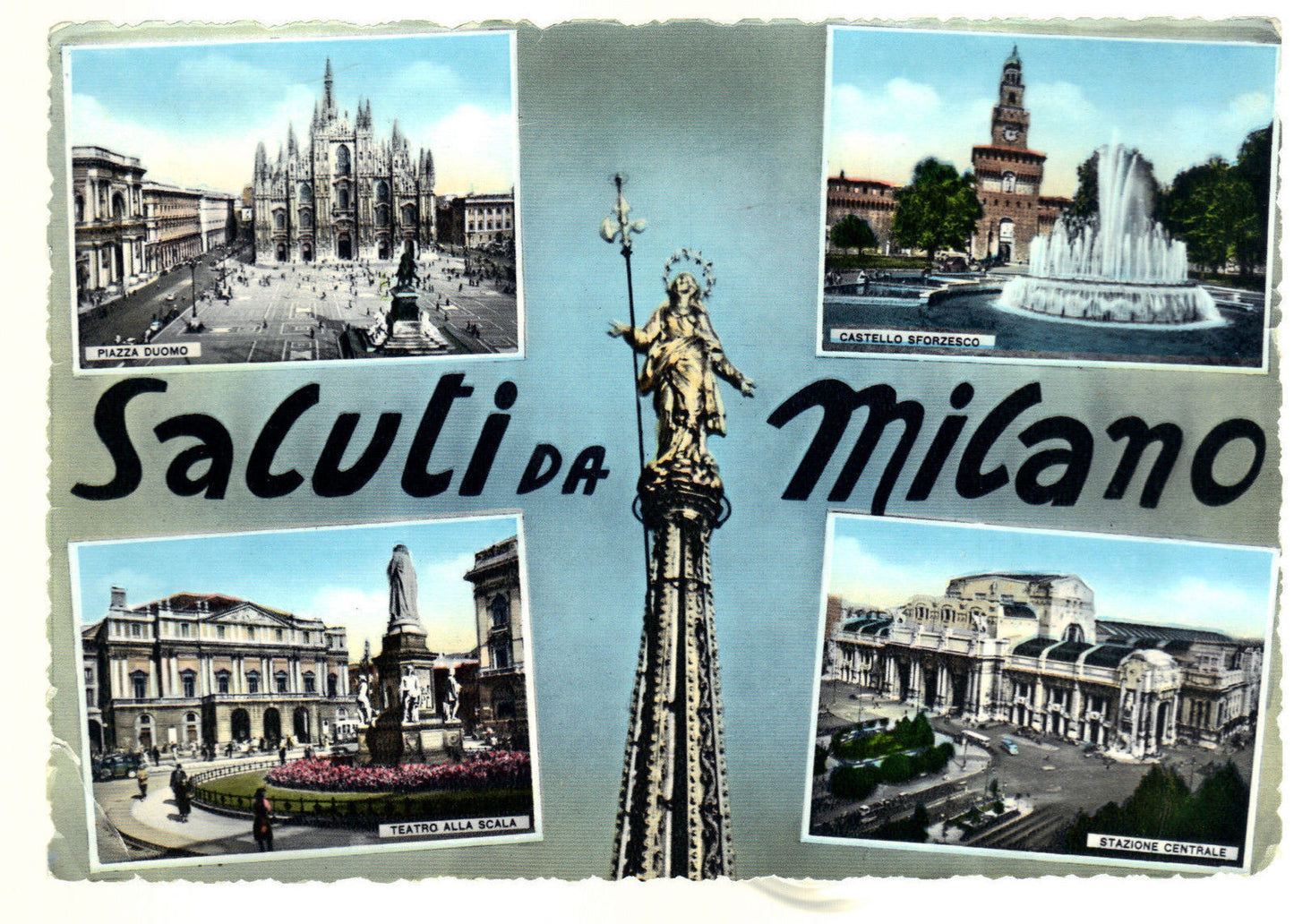 MILANO - 4 VEDUTE - V1957 - ACQUARELLATA