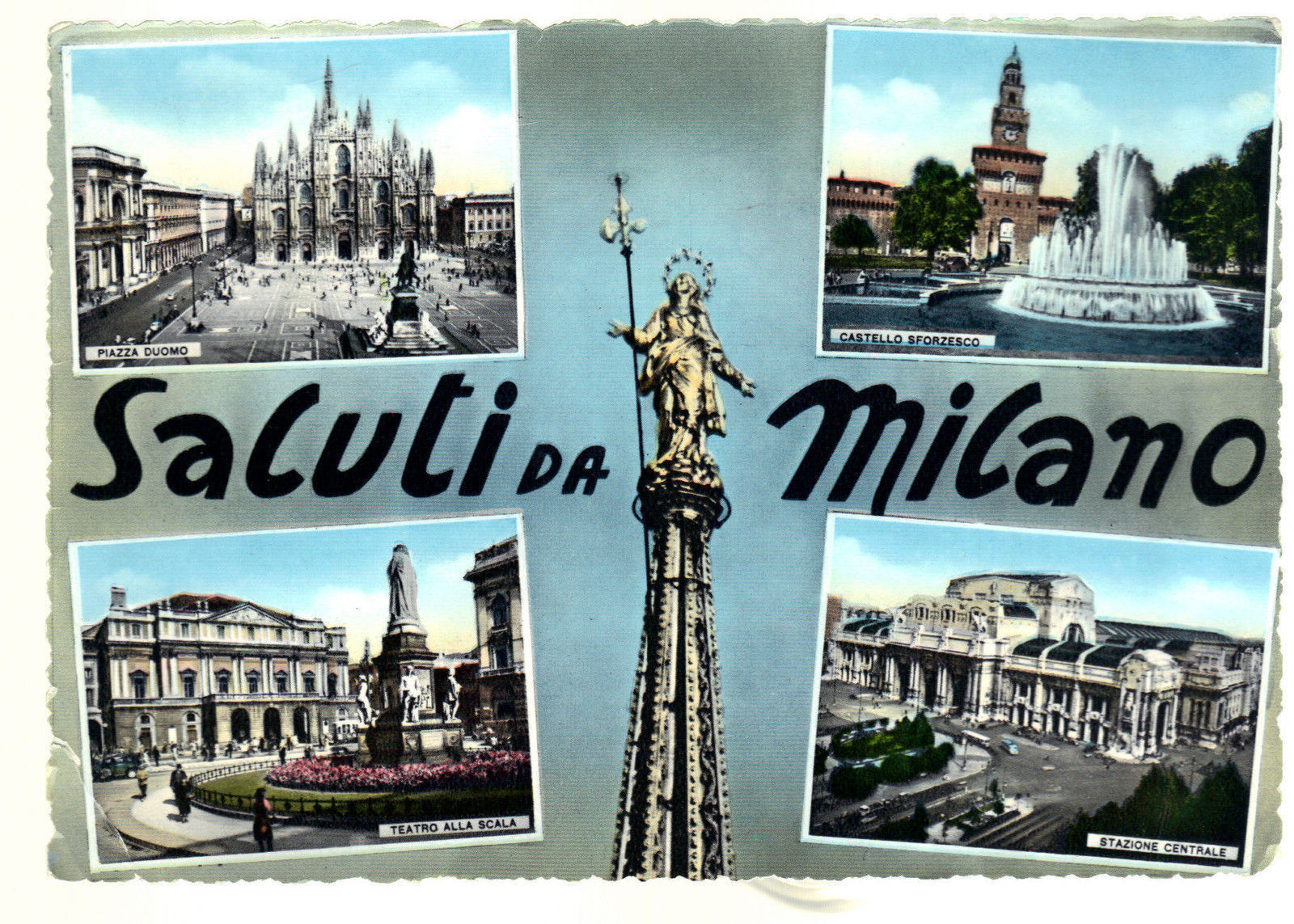 MILANO - 4 VEDUTE - V1957 - ACQUARELLATA