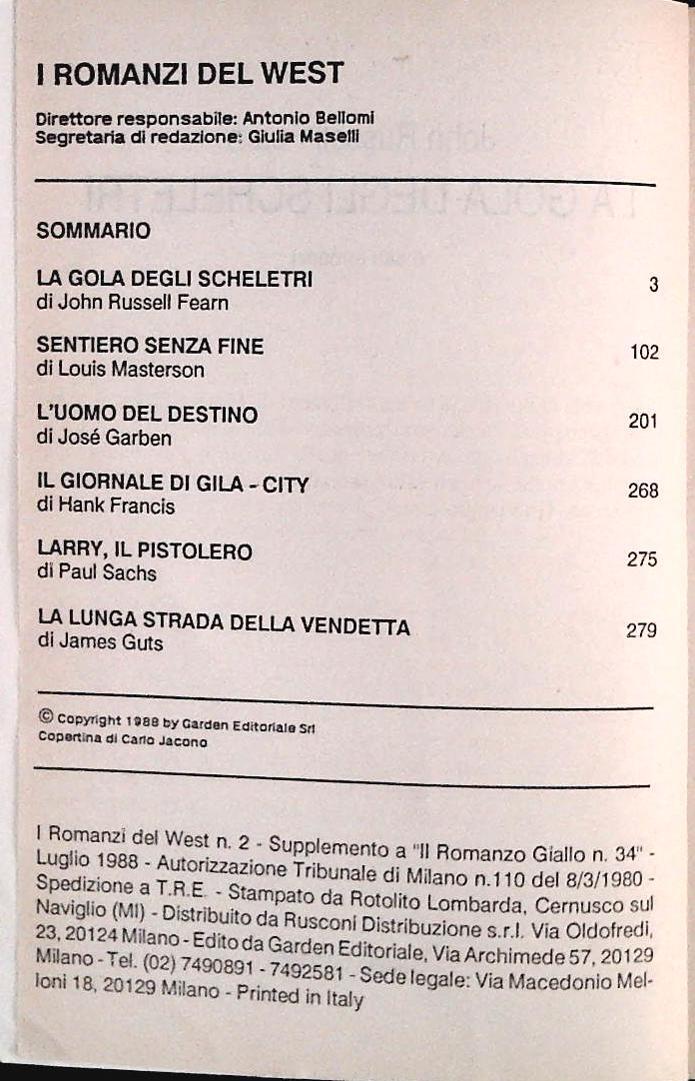 LA GOLA DEGLI SCHELETRI - JOHN RUSSL FEARN - GARDEN ED. 12988 - OUTLET DEL LIBRO