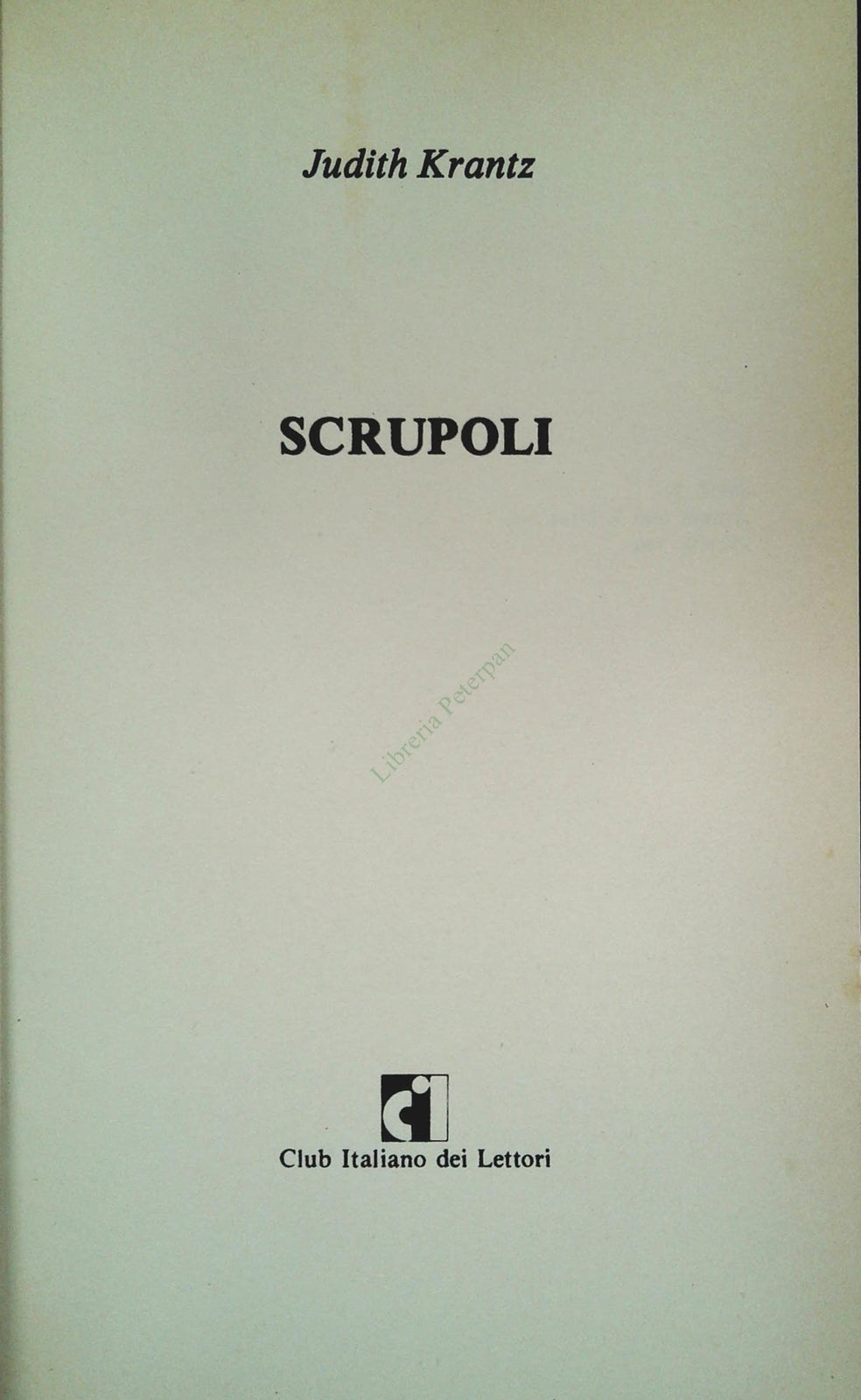 SCRUPOLI - JUDITH KRANTZ - CDE 1980