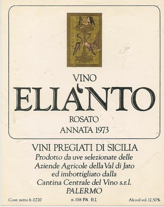 ELIANTO - ROSATO 1973- ETICHETTA VINO