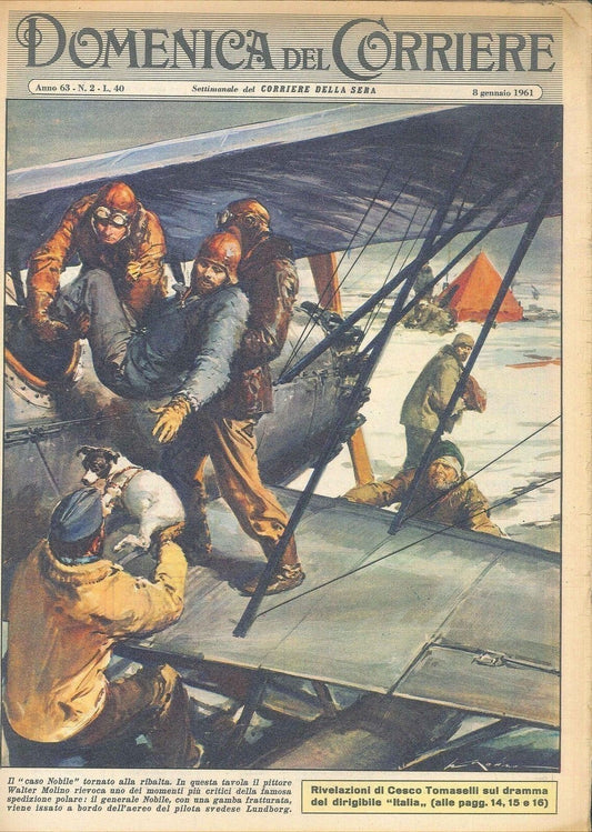 DOMENICA DEL CORRIERE N 2 - 8 GENNAIO 1961 - ILL. WALTER MOLINO
