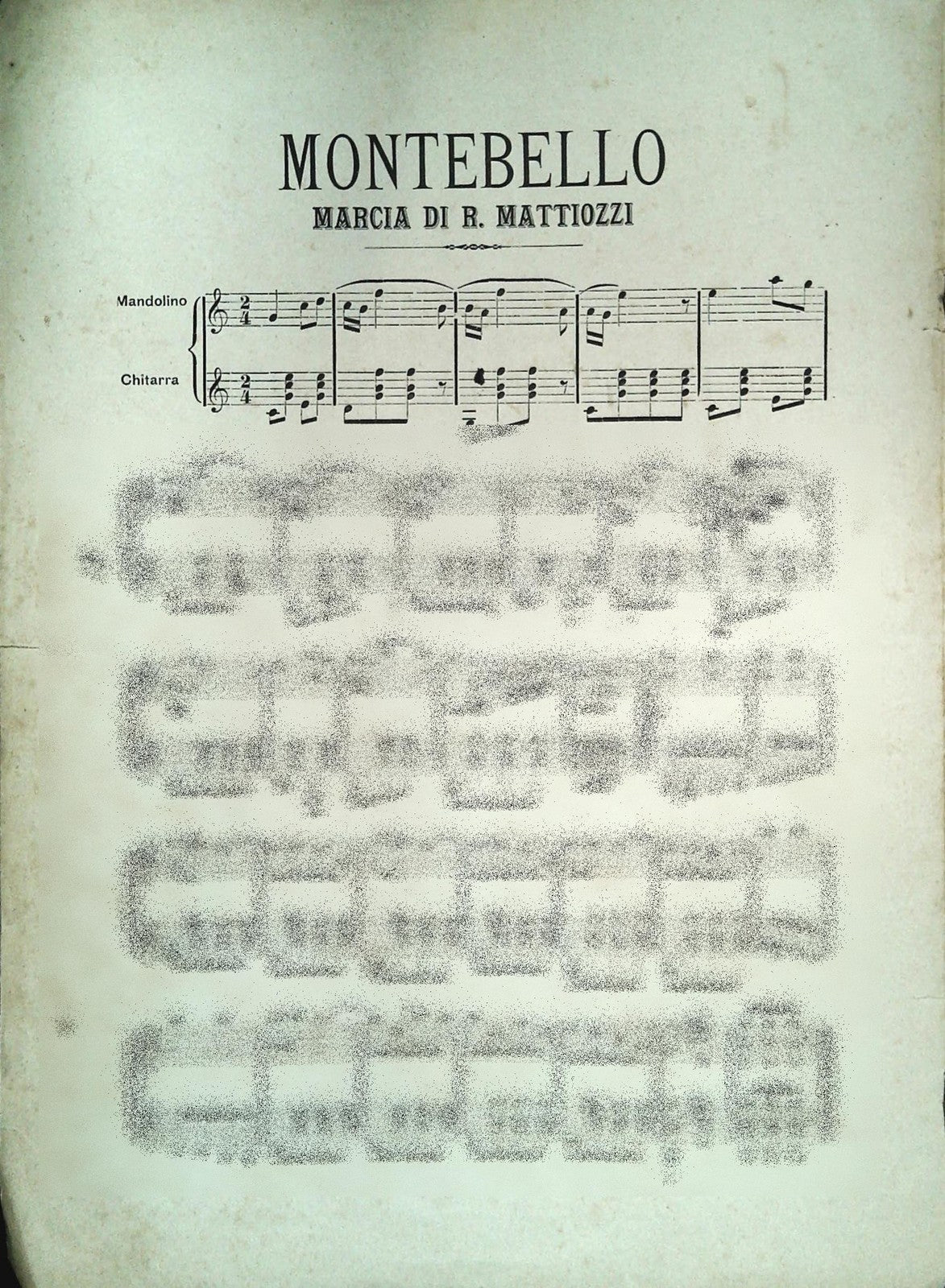 MONTEBELLO-RODOLFO MATTIOZZI-marcia per violino-mandolino - SPARTITO-SHEET MUSIC