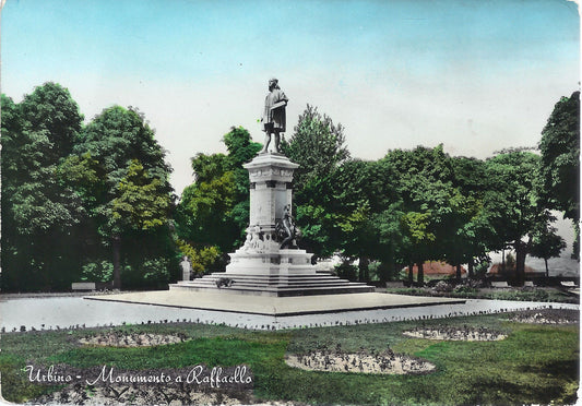 URBINO - MONUMENTO A RAFFAELLO - V 1958 - FG - ACQUERELLATA