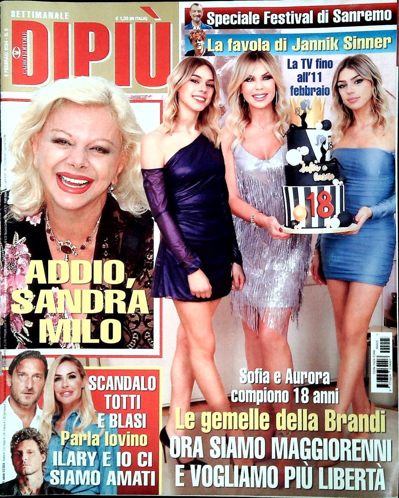 DI PIU' 9 FEBBRAIO 2024 - SANDRA MILO - TOTTI BLASI - SOFIA E AURORA