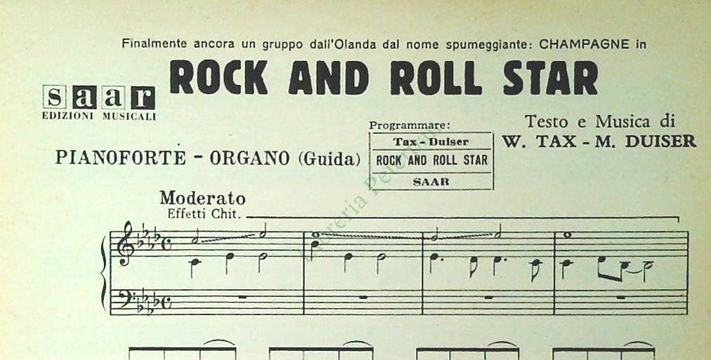ROCK AND ROLL STAR - THE KINGS OF CLUBS -SPARTITO-SHEET MUSIC