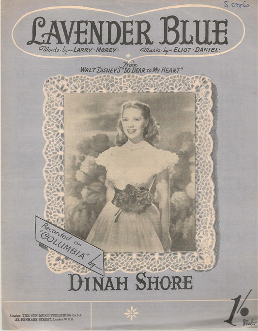 LEVANDER BLUE. FROM SO DEAR TO MY HEART - SPARTITO-SHEET MUSIC