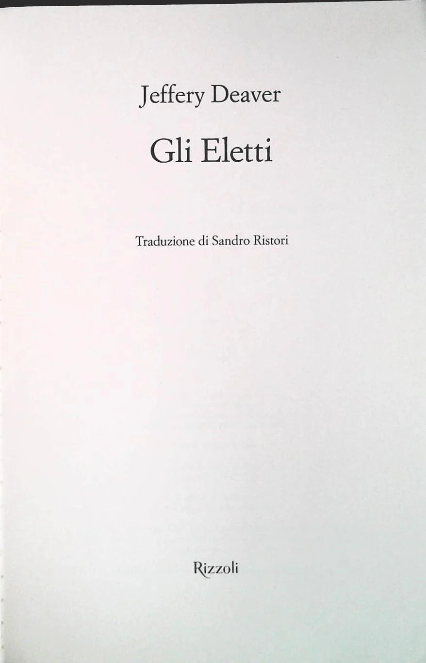 GLI ELETTI - JEFFERY FEAVER - RIZZOLI 2020 - OUTLET DEL LIBRO