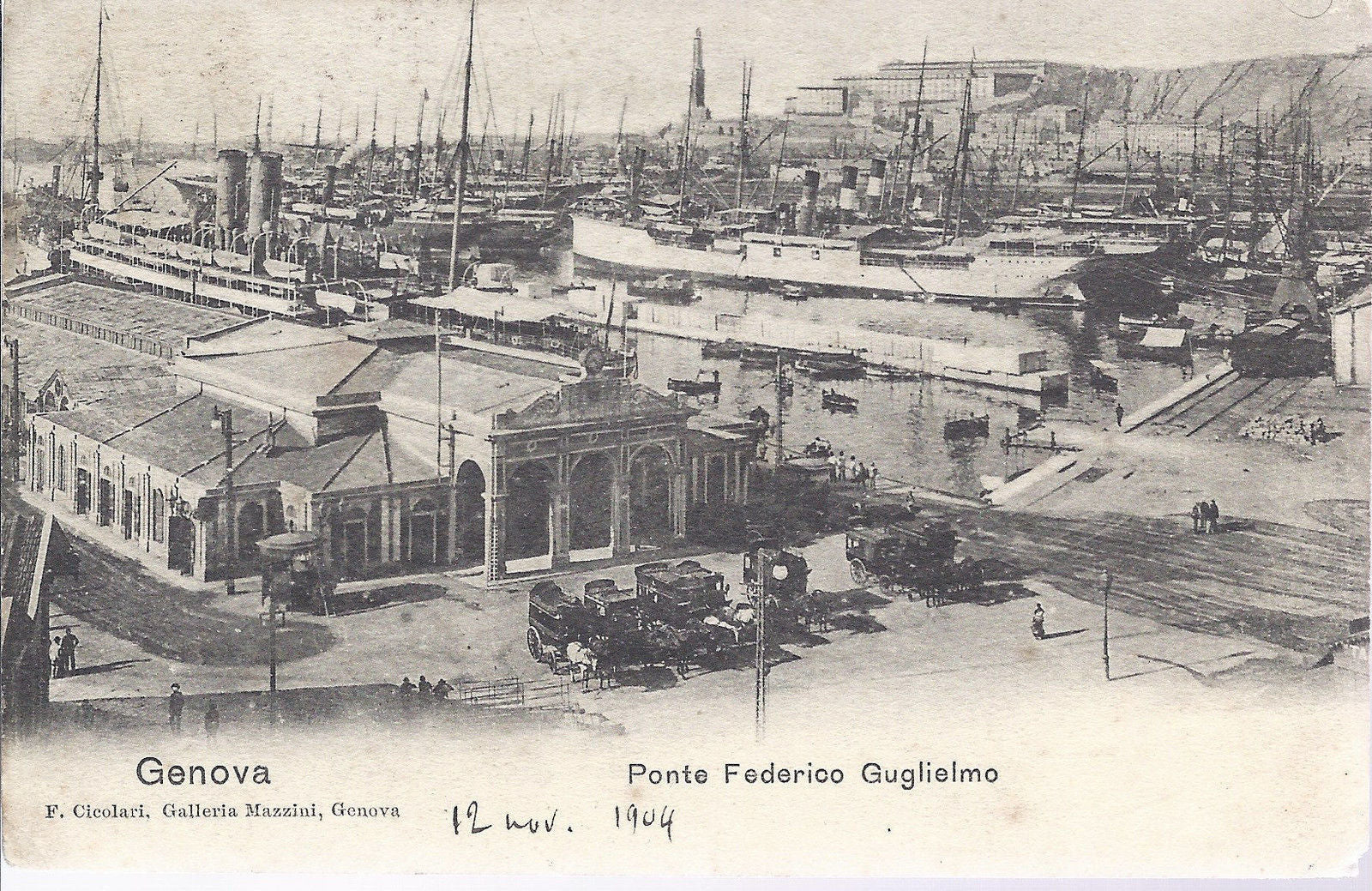 GENOVA - PONTE FEDERICO GUGLIELMO - V 1904 - FP - DORSO UNIT