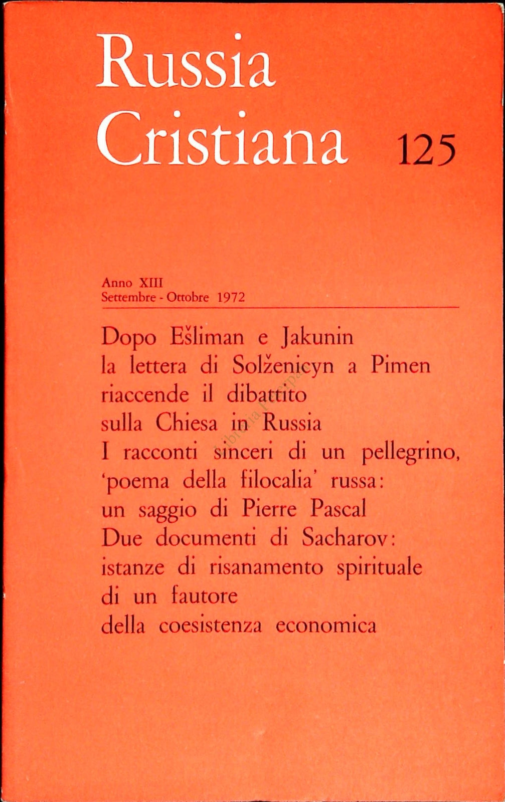 RUSSIA CRISTIANA N. 125 - SETTEMBRE-OTTOBRE 1972