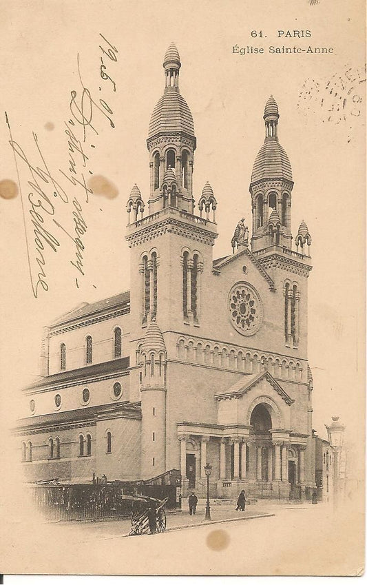 PARIGI/PARIS - L'EGLISE SAINTE-ANNE - V1905 - DORSO UNI