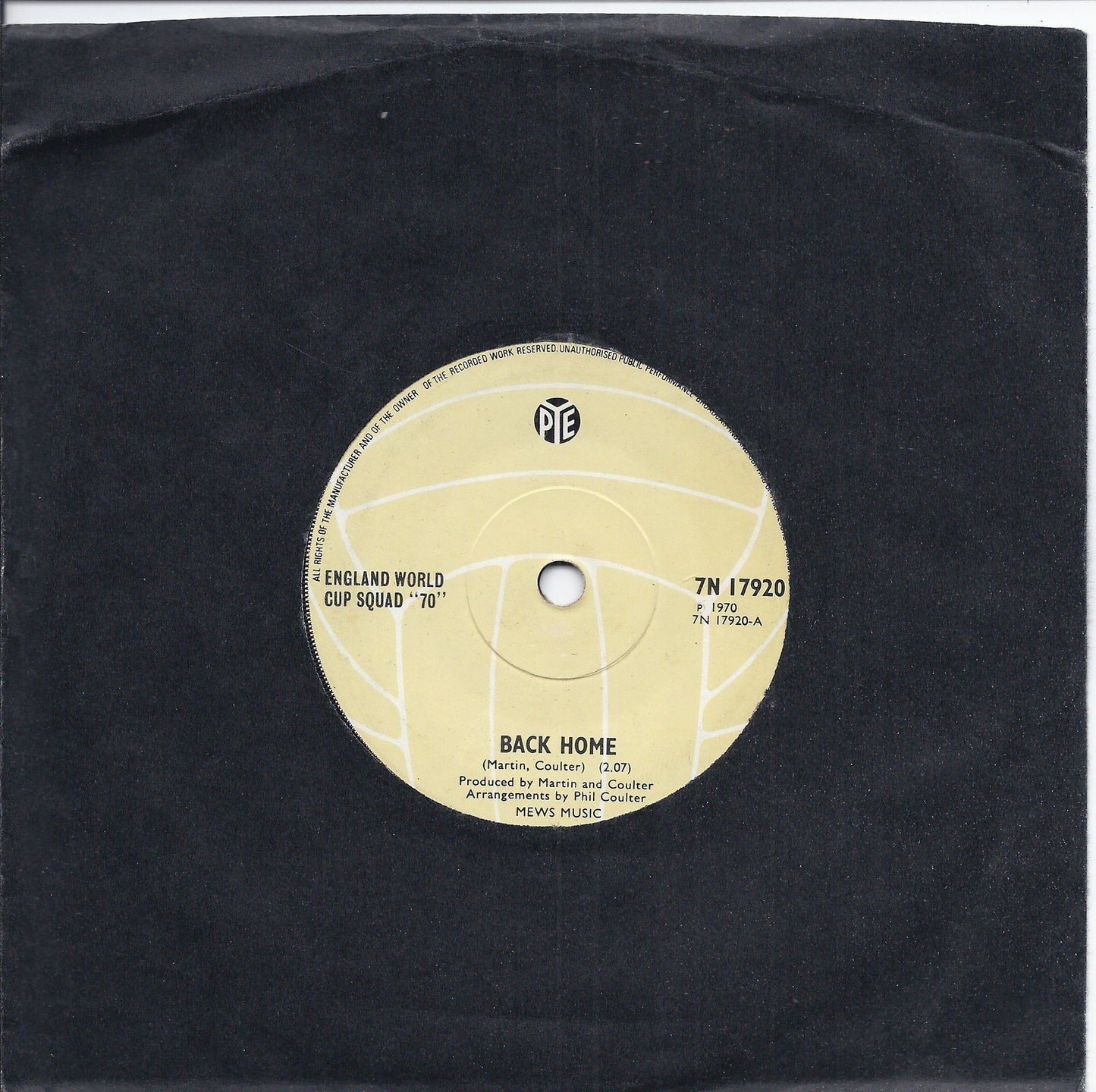 BACK HOME - CINNAMON STICK -- ENGLAND WORLD CUP SQUAD "70"