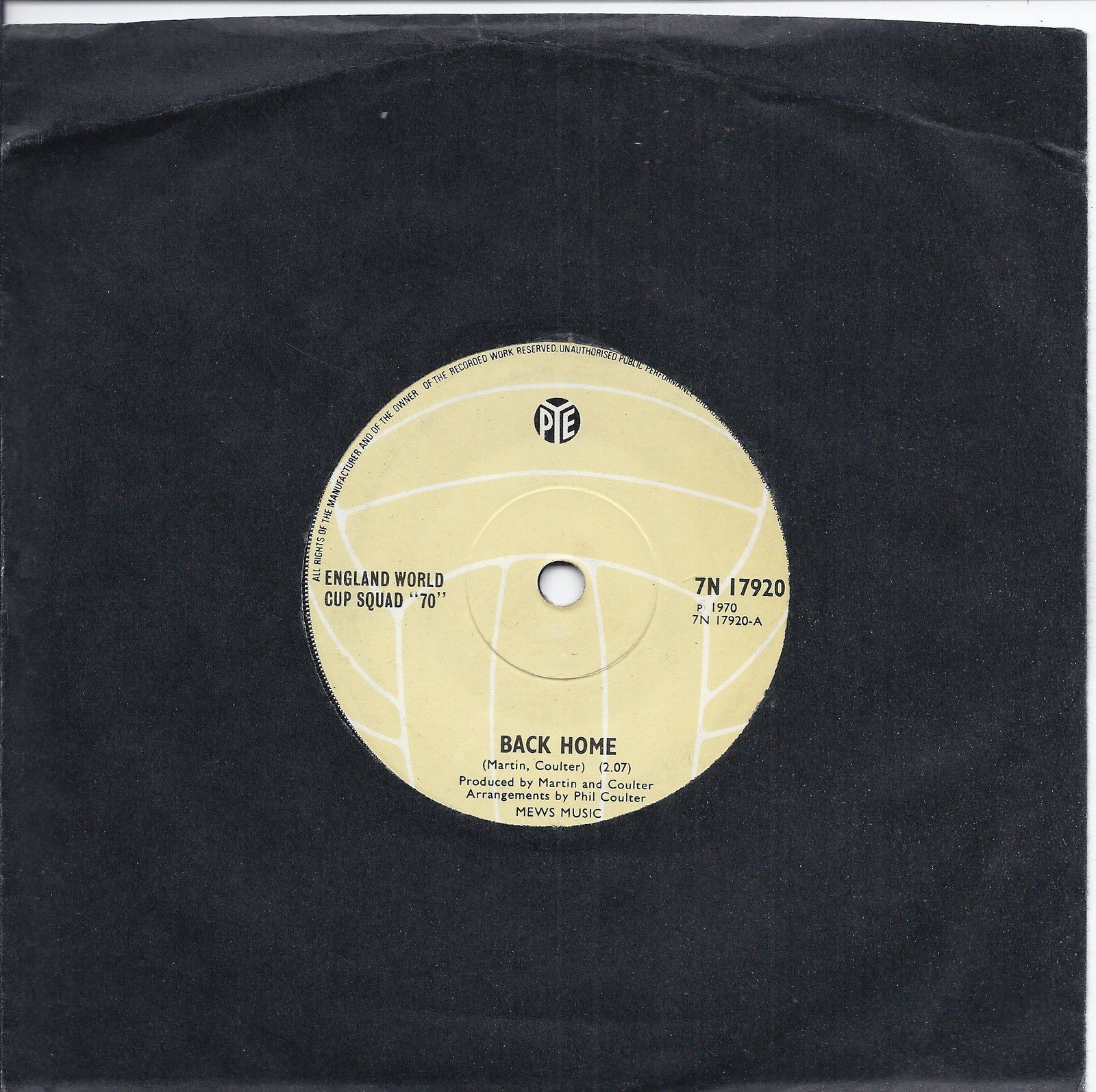 BACK HOME - CINNAMON STICK -- ENGLAND WORLD CUP SQUAD "70"