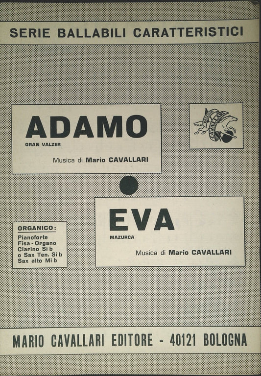ADAMO - EVA - MNusiche di  Mario Cavallari - SPARTITO-SHEET MUSIC